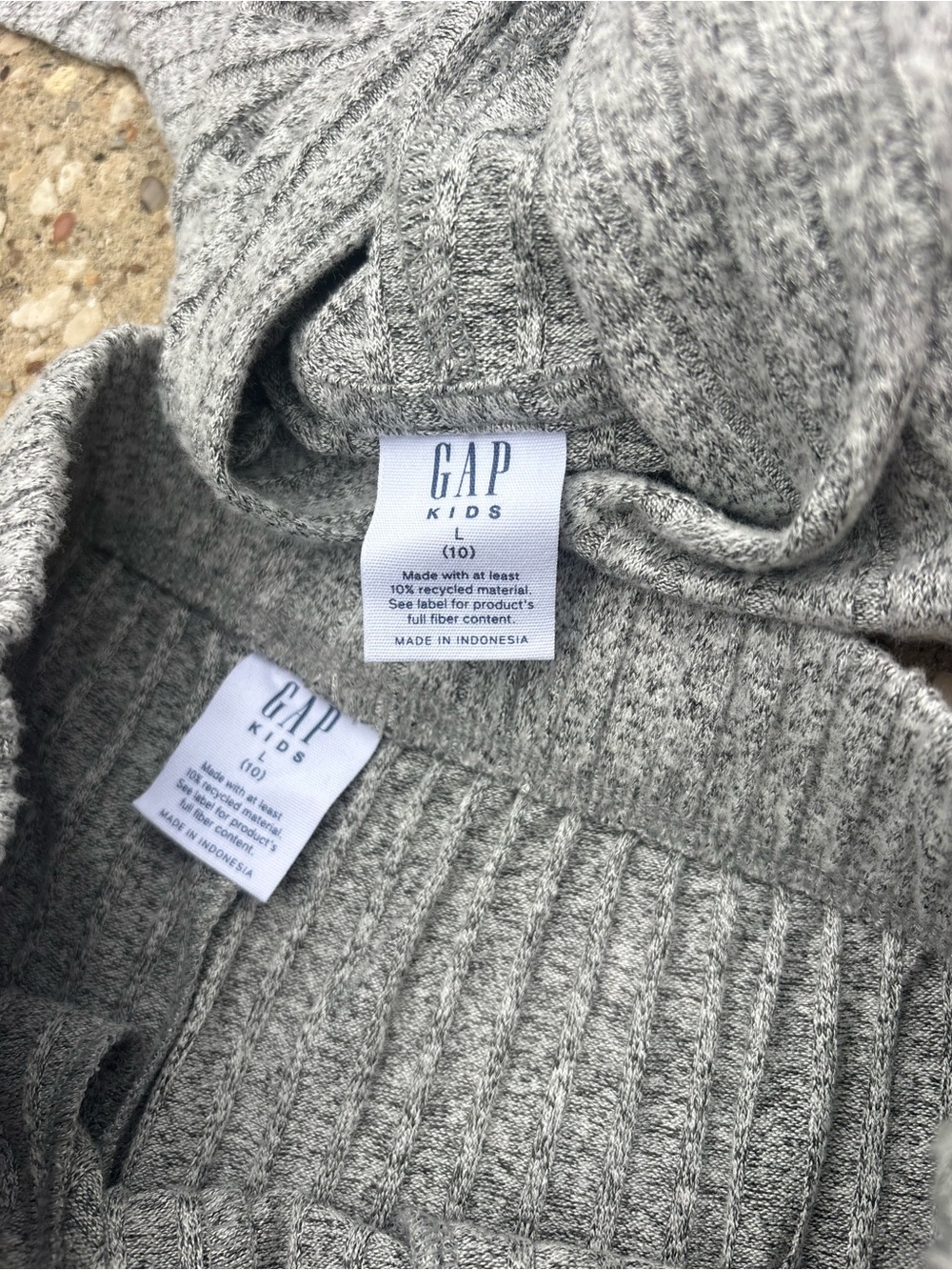 GAP Rib-Knit Wide Leg Set - Light Gray - Picture 4 of 4